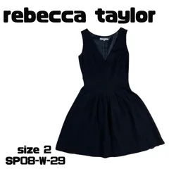 美品 Rebecca Taylor ノースリーブワンピース 綿85％ ナイロン15％ ブラック 送料無料 古着