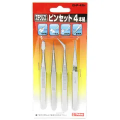 BFJ1036729 ステンレスピンセット 4本組 E-Value EHP-4SN 異なる先端形状で幅広い作業に対応出来ます。ホビーや精密な作業。 BFJ1036729のサムネイル
