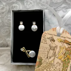 淡水パール 真珠 パール ジルコニア リング イヤリング ゴールド ハンドメイド 結婚式 プレゼント ギフト お買い得