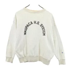 チャンピオン ロゴプリント スウェット M ライトグレー×アイボリー Champion メンズ 【中古】  【230428】