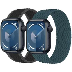 【人気商品】【2セット】編み込みfor アップルウォッチ バンド 40mm 41mm 38mm 44mm 45mm 42mm 46mm Ultra/2 49mmの女性/男性、伸縮性のある弾性ナイロンスポーツストラップソロループfor Apple watch バ