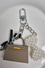 パールリボン ミニチュア バッグ キーリング