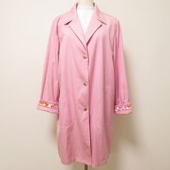【新品タグ付】大きいサイズ42 スプリングコート ピンク 裏地花柄 OHARA 新品タグ付】大きいサイズ42 スプリングコート ピンク 裏地花柄 OHARA