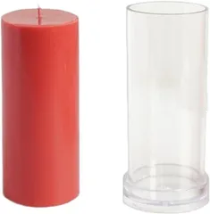 Leiasnow キャンドル モールド 型 円柱 ソイワックス 手作り ハンドメイド ロウソク キャンドルモールド プラスチック( 4x10cm・クリア)