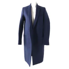 美品◎正規品 フランス製 CELINE セリーヌ フィービー期 レディース ウール100％ クロンビーコート ネイビー サイズ34 裏地シルク100％のサムネイル