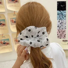 水玉ドット シフォン シュシュふんわりシュシュ