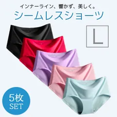 シームレスショーツ 5枚セット L レディース 女性 下着 パンツ シームレス ショーツ ボクサー パンティ 肌に優しい 無縫製 縫い目 ない アウター 響かない 透けない かわいい Aパターン