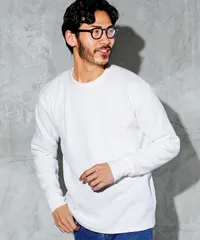 新品 未使用 JIGGYS SHOP(ジギーズショップ)ワッフルサーマルロンT クルーネック 217856 ホワイト