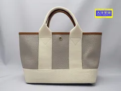 TOPKAPI トプカピ スコッチグレイン ネオレザー ミニトートバッグ ライトグレー ポーチ付き 中古A- 【送料無料】 A-8872【質屋出品】