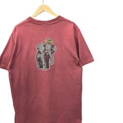 90s ビンテージ STUSSY 両面プリント Tシャツ L バーガンディー 白タグ エレファント クラウン USA製 90年代 ヴィンテージ アメリカ製 OLD ステューシー