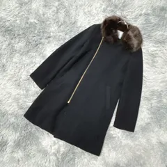 【ROPE PICNIC】ロペピクニック  ロングコート  着脱ファー  (38)  エレガント 上品  レディース  黒系  ブラック【送料無料】