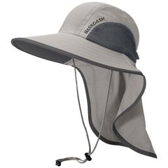 新品 [Bassdash] バスダッシュ 釣り 帽子 uvカット つば広 ネックシェード付きハット 日除け帽子 撥水 吸汗 速乾 ポニーテール穴付き フィッシングハット