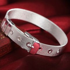 ベルトタイプ お洒落なシルバーブレスレット ユニセックス