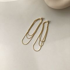 ピアス ロングピアス チェーンピアス 両耳用 デザインピアス 真鍮 チタン シンプル カジュアル スーツ レディース ジュエリー アクセサリー 韓国アクセサリー 323P シースキー【seasukii】