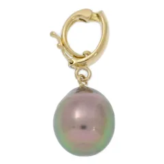 Φ9.8ｍｍ チャーム・黒蝶真珠/クロチョウ/タヒチパール ペンダントトップ/K18YG/750-2.6g/イエローゴールド/プレゼント【♀】【N】【レディース】★■583641【中古】