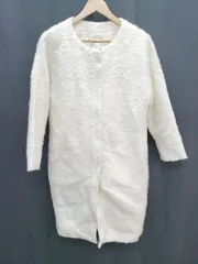 ◇ Techichi テチチ ジップアップ キレイめ ロング ノーカラー 長袖 コート サイズM アイボリー系 レディース P  【1405090008766】