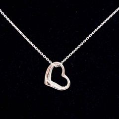 美品★ Tiffany&Co. ティファニー オープンハート エルサペレッティ 925 ネックレス S ペンダント アクセサリー  シルバー SILVER
