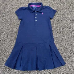 未使用) ポロ キッズ 半袖 ONE PIECE 6サイズ 120サイズ ネイビー フリル