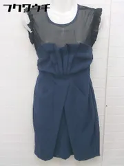 ◇ LIMITLESS LUXURY サイドジップ フリル ミニ ワンピース サイズ38 ネイビー ブラック レディース 【中古】 【1105120007478】のサムネイル