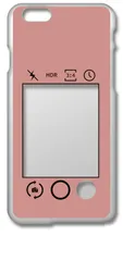 【新品未使用】iPhone6 Plus / 6s Plus アイフォン6sプラス クリア ハードケース (ピンク) カメラアプリ風 フォトフレーム くすみカラー カバー スマホケース cl-iphone6splus-414