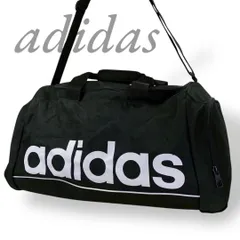 【B3420】 adidas アディダス ボストンバッグ 2way ナイロン ビッグロゴ ブラック 斜めがけ スポーツバッグ 旅行鞄 合宿 大容量