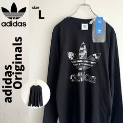 ☆レアビッグロゴ × 黒ロンT adidas Originals トップス L