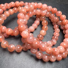 高品質 マイカサンストーン 6ｍｍ 1連分 ブレスレット2本セット