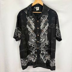 90s 龍刺繍 ドラゴン カンフーシャツ 黒 L チャイナボタン y2k - メルカリ