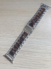 38/40/41mm アップルウォッチ バンド 調整器具付属 ベルト ステンレス Apple Watch シルバー×ベッコウ 38S×BK