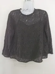 ◇ ◎ green label relaxing UNITED ARROWS 花柄 長袖 ブラウス カットソー ダークブラウン レディース  【中古】 【1206300002471】