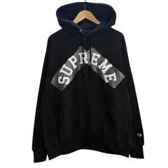 supreme ✖︎championコラボナイロンパーカー　Lサイズ　ブラック Supreme Champion Zip Up Hooded Sweatshirt | チャンピオン