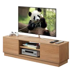WLIVE テレビ台 ローボード テレビボード 収納 ロータイプ 幅110 高さ33cm tv台 tvボード 43型対応 avボード 扉付き 収納 大容量 木製 オーク 0