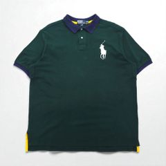 Polo by Ralph Lauren 90年代 ビッグポニー刺繍 ポロシャツ 2XL グリーン コットン 鹿の子