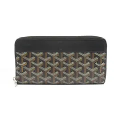 ゴヤール GOYARD ラウンド長財布 マティニョンGM ラウンド長財布 ブラック PVCコーティングキャンバス レザー マティニョンGM ユニセックス Used Aのサムネイル
