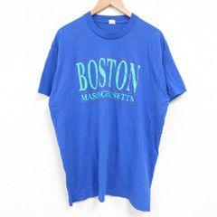 XL/古着 スクリーンスターズ 半袖 ビンテージ Tシャツ メンズ 80s ボストンクルーネック 青 ブルー 25jun06 中古