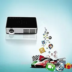 【中古】ポータブルミニプロジェクターの液晶ワイヤレスデジタルホームシアターのビデオAndroid 4.4 WIFI DLP 1080Pビーマービデオゲームアクティブシャ