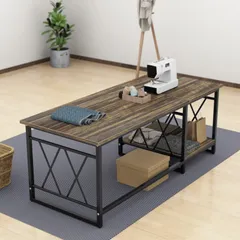 【人気商品】アジャスター付き スチール脚 R角保護 ソファテーブル 木製 コーヒーテーブル 机 センターテーブル 低い デスク テーブル テーブル 和室 リビング 棚付き 収納 ロータイプ 幅100×奥行50×高さ36cm ローテーブル DEWEL