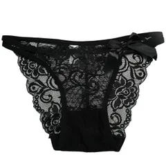 花柄 レース シースルー サイドストリング ハイカットショーツ ブラジリアン リボン セクシー パンティ かわいい 透け感 勝負下着 黒 白 紫 青 rt-044
