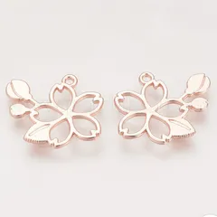 アクセサリーパーツ 桜 ピンク(ローズ)ゴールド  10個