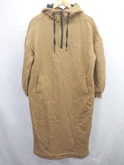 ◇ ⊇ ユニコーン 無地 長袖 膝下丈 裏起毛フーディワンピース サイズ表記なし ブラウン系 レディース E  【1507080008630】