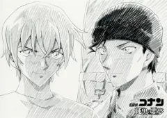 【中古】ポストカード(キャラクター) [単品] 赤井秀一＆安室透 青山先生描き下ろしイラストポストカード 「Blu-rayDVD 名探偵コナン 純黒の悪夢 初回限定特別盤」 同梱特典