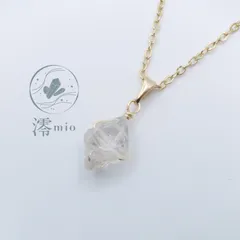 つけっぱなしOK! ハーキマーダイヤモンド クリスタル 一粒 ネックレス 金属アレルギー対応 14kgf シンプル 華奢 上品 キラキラ オフィス 母の日 デート クリア ピュア プチギフト