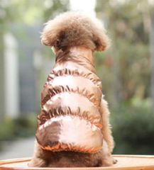 【新着商品】柔らかい 可愛い 厚い 小中型犬 加絨 防寒 お散歩 洋服 秋冬 お出かけ ペット用品 裏起毛 おしゃれ ベスト ダウンジャケット (M ペット服 猫服 ゴールド) 犬服 Ｓ＆Ｋ