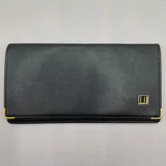 美品　ダンヒル　長財布　お札入れ　レザー　金金具　黒　ブラック