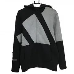 ★値下げ★アディダス ジップパーカー 黒×白 ダンボールニット  メンズ L ゴルフウェア adidas