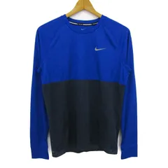 ナイキ 長袖Ｔシャツ ドライフィット スポーツウエア トップス メンズ Mサイズ ブルー×ネイビー NIKE 【中古】