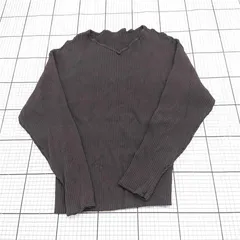 ◇ ⊇ Mila Owen ミラオーウェン Vネック 長袖 リブニット カットソー サイズ0 チャコールグレー レディース. E  【1509100077961】