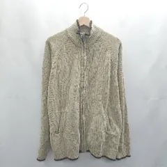 ◇ ⊇ HIT MAKER ハイネック フロントジッパー 長袖 カーディガン フリース サイズ XL ベージュ系 メンズ E  【1502030047356】