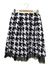 エムズグレイシー 817109 スカート 38 ホワイト 千鳥柄 チュール ITDFR4W7K63T