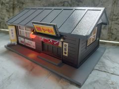 HOゲージ】【夜景】木造無人ローカル駅舎 ストラクチャー